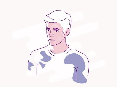 Grant Gustin flat Illustration design flat illustration potrait vector