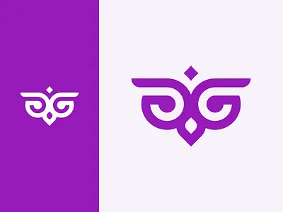 Owl Logo Design animal bird brand branding design eyes fly forrest icon icons logo logo designer loog lgoo lgo mark nature owl owl logo purple sky wings