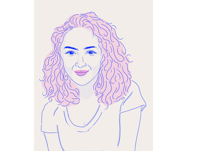 Portrait. curls hair hair care illustration line art sketch ui vector woman