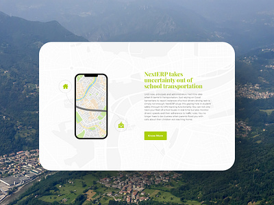 Next "Transport System" card design green landing page map transport transport system visual design
