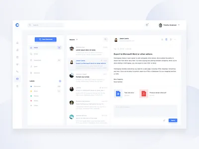 Email Dashboard app chat clean dashboard email message ui ux web