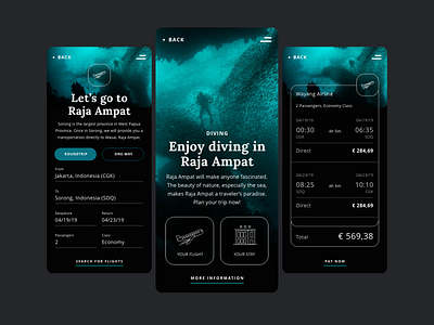 Let's go to adventure! (Diving Part) adobexd concept design flat flatdesign interface mobile ui web webdesign website
