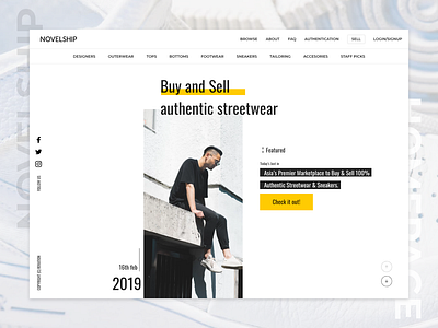 Redesign Novelship Homepage clean design gradient landing page layout ui ui design uiux user interface ux web design