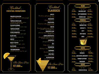 Drink menu