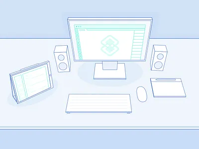 Setup desktop illustration setup vector art