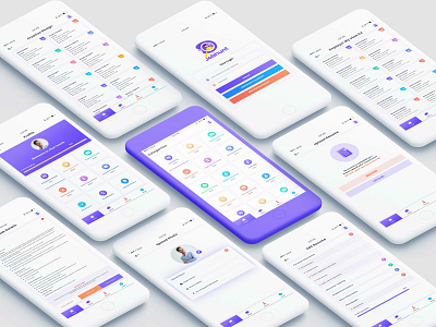 Job Portal Mobile App UI app cv resume template flat illustration job app job board job directory ui pack ux design