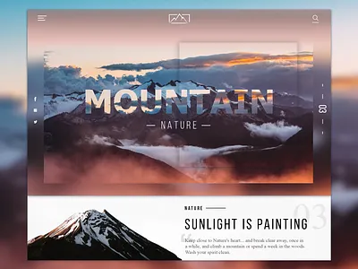 Website Landing Page design home page design landing design landing page landing page design mountain nature slider text box text design travel typografy ui website website banner website concept website design company