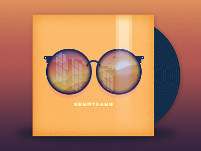 Sunnyland - Mayday Parade album cover gradients illustration mayday parade music palette reflections sunglasses sunnyland sunset vector vinyl art