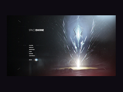 Space Engine Menu Concept clean concept design gui illustration menu redesign space stars ui ux