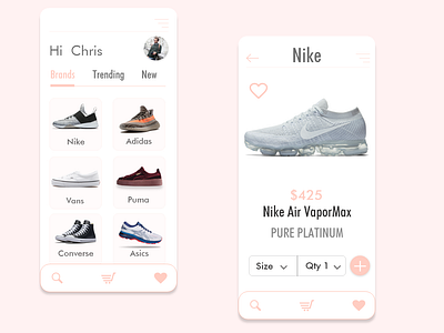 Sneakers Shopping App android app application design experience flat icon interface ios luxury minimal mobile sketch type typography ui ux vector web