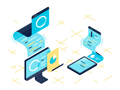 Data/analytics illustration data data analytics devices graphic design illustration isometric isometric illustration vector