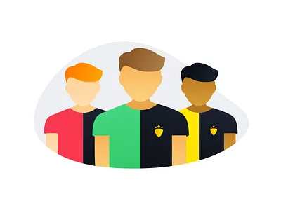 Illustration - Team Squad app branding cosmicode creative design digital football graphics icon illustration layout mobile product sketch soccer sports studio ui ux vector