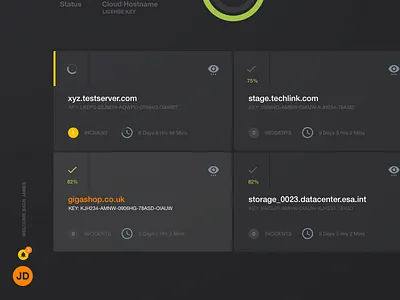 Cloud management web app cards ui cloud app dashboard ui grid layout stats ui