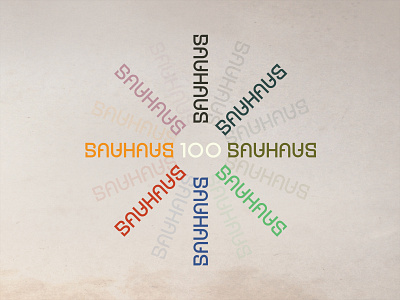 100 years of the Bauhaus art institution 100 ambigram anniversary art bauhaus bauhaus100 brand identity jubilee logo logodesigner mark negative space logo