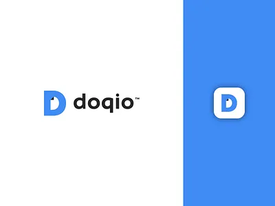 Doqio app application blue bird branding d design digital doc document dribbble flat free icon letter logo management mark style vector website