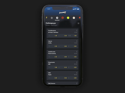 Sport Selection Animation after effects animation app app design betting mobile sketch sports stoiximan ui