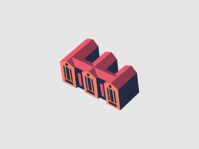 E - Building building color e house illustration letter logo paris roof