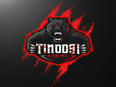Black Bear Mascot Logo Design animal animal art bold branding cool esports gamers gaming illustration logo logodesign logos mascot sports sportslogos streamers team logo twitch vector