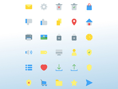 User interface icon set bag clock copy dislike home image like location love mail menu printer setting shield spiker trash