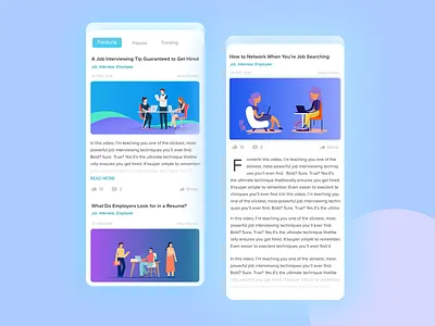 Blog Mobile UI app appdesign blog blogger community design design app iphone iphonex minimal ui uidesign uiux