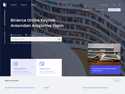 Ferit Melen Library #Redesign library ui ux web site