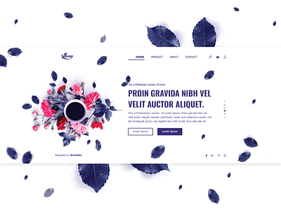 Hero Section Exploration floral header exploration hero section landing page minimal web white