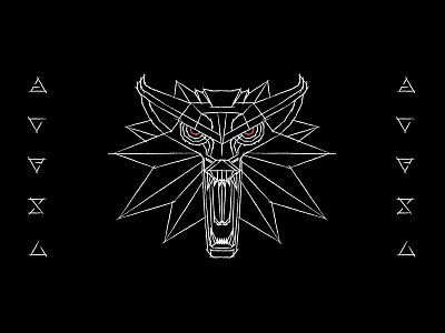 Wolf School Medallion | The Witcher design illustration illustrator outline the witcher vector
