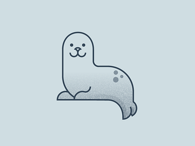 Seal animal baby blue icon illustration linear sea seal vector