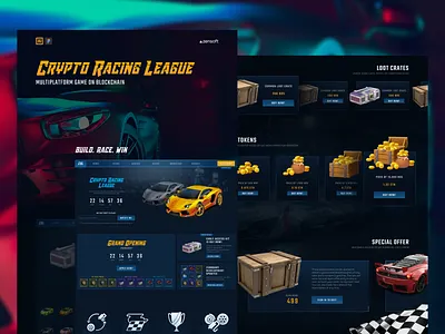 Crypto Racing League | Multiplatform Game on Blockchain branding design game illustration inspiration ui ux