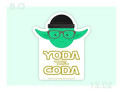 Yoda The Coda branding design illustration star wars sticker typography vector