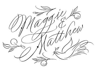 Maggie and Matt calligraphy design hand lettering hand lettering illustration