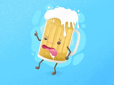Beer Time! 🍺 art beer colorful drawing drunk funny handdrawn illustration kawaii procreate