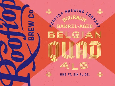 Rooftop's Belgian Quad II badge beer blackletter bottle branding brewery design label lettering logo packaging print seattle type typography