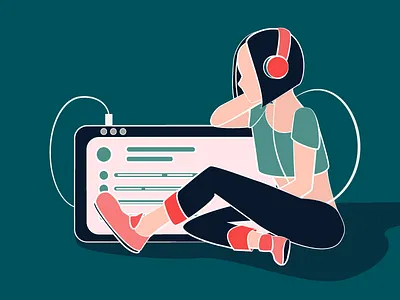 Music character design flat icon illustration vector