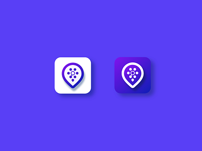 Service listing icon app icon blue branding business directory business listing icon icon app ios location logo logo a day pin purple service finder service listing ui set