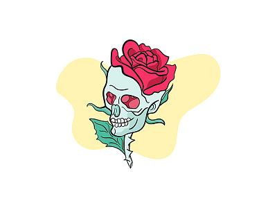 Rose of death art colorful design drawing graphic graphic art graphic artist illustracion illustration line art photoshop rose skull vector