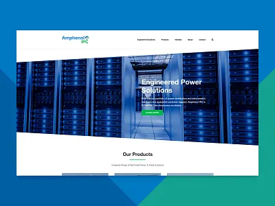 Amphenol IPC Website blue brand branding clean colors graphic design home identity interaction interface landing navigation product slide ui user experience ux web web design website