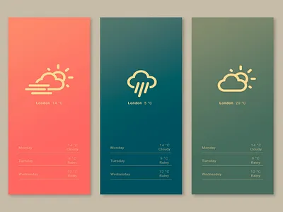 Forecast RGB-theme app screen test screens weather app weather forecast