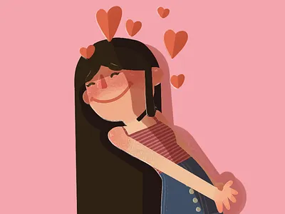 Lovely Girl graphicdesign illustration love minimalist pink valentine day vectorillustration