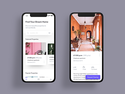 Real Estate Concept app app design clean dailyui design interface ios mobile property ui ux web design