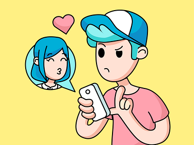 meeehhh charachters couple design flat illustration vector