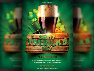 Saint Patricks Day Flyer Template club flyer design flyer party flyer poster print psd psd template pub saint paddys saint paddys day saint patricks saint patricks day shamrock st paddys party st patrick st patricks flyer st patricks party template