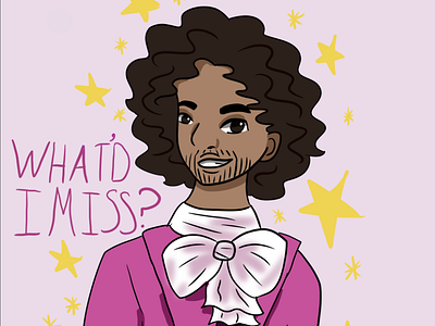 What'd I Miss? art cute daveed daveed diggs digital digital art drawing hamilton illustration lin manuel miranda pink president presidents day purple star stars thomas jefferson wacom