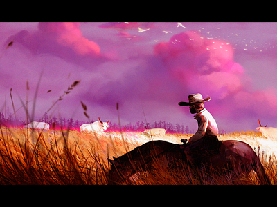 Hello Old Friend. childrens book digital painting illustration