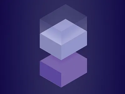 Floater cube float floater glass glow isometric perspective purple violet