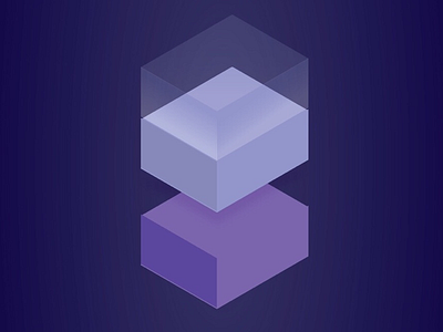 Floater cube float floater glass glow isometric perspective purple violet