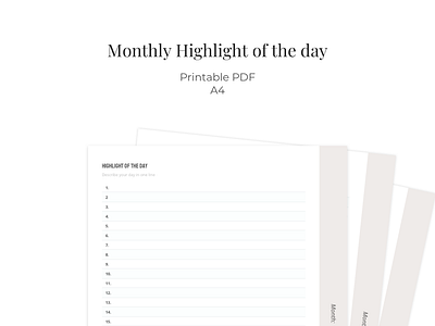 Monthly highlight of the day bullet journal habit tracker highlight of the day journal journals layout