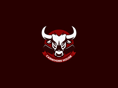 CARNIVORE HOUSE aggresive beef bull bull logo burger carnivore character clean creative design editable elegant graphic idea innovation logo mascot minimal