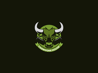 CARNIVORE HOUSE aggresive beef bull bull logo burger carnivore character clean creative design editable graphic idea innovation logo mascot minimal