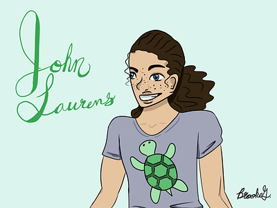 John Laurens alexanderhamilton art blue curly digital art freckles green hamilton john laurens lams laurens sea turtle turtle boi